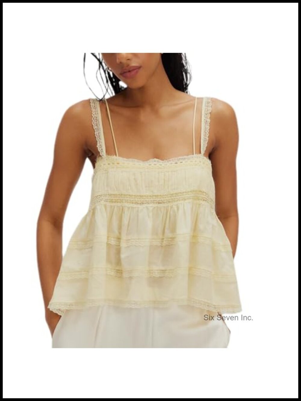 Sleeveless Lace Patchwork Ruffled Peplum Cami Top Backless Babydoll Tank